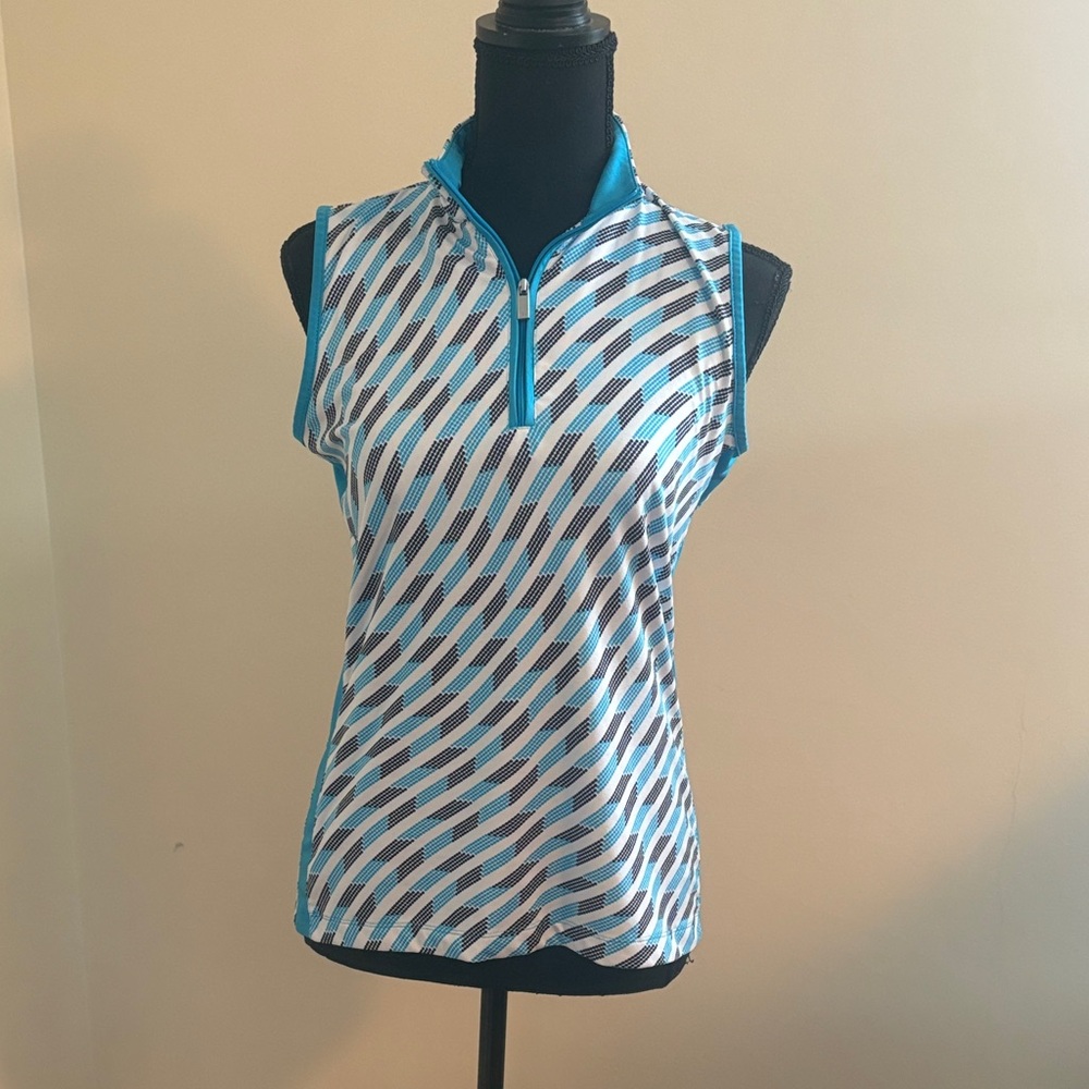 Tail Women's Blue and White Striped Tank Top